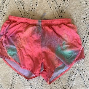 Nike Dry-Fit Pink and Green Athletic Shorts